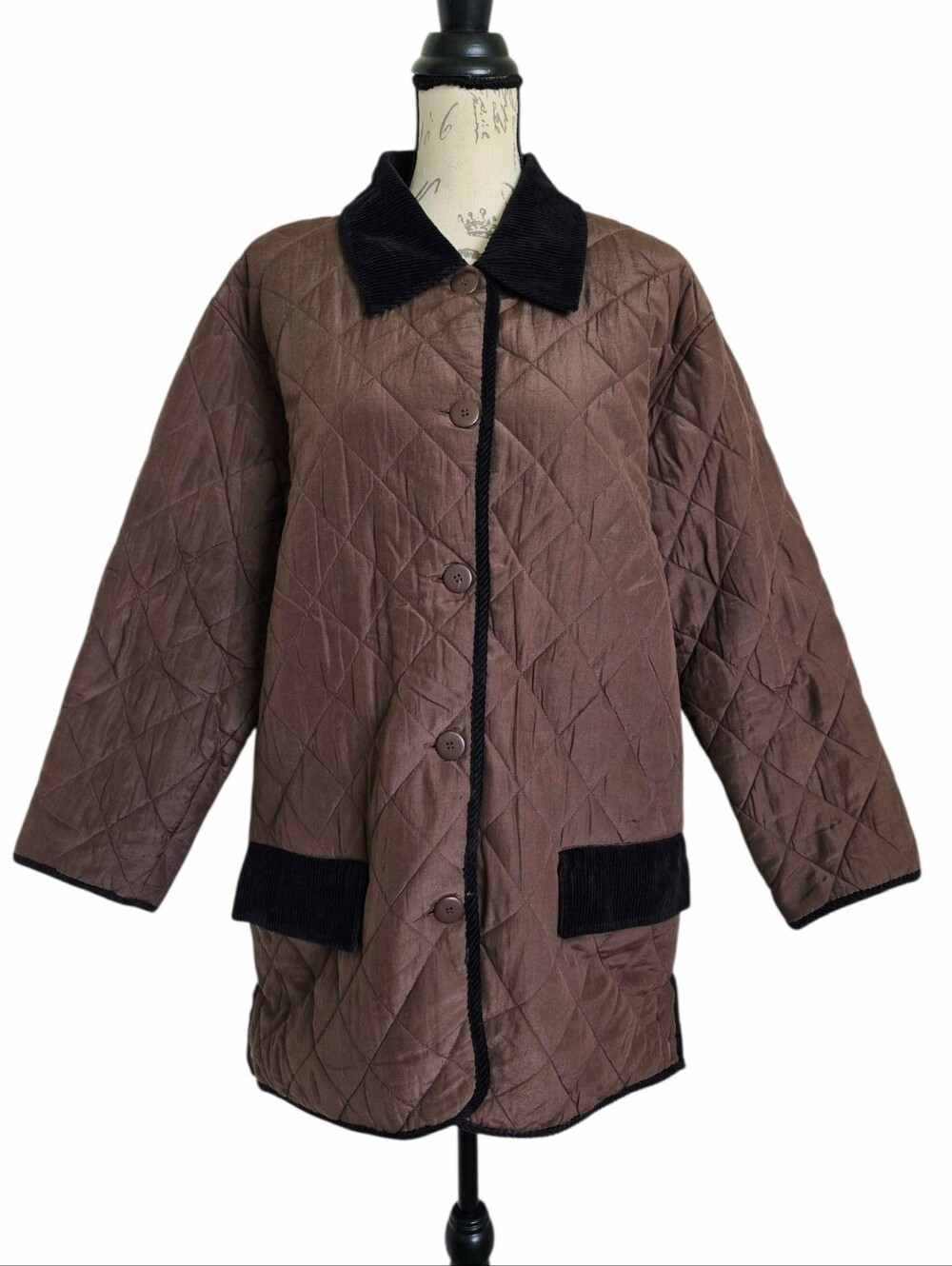 Vintage O’Kief & O’Kief Silk Quilted Barn Chore Jacket Brown Corduroy Collar 1X